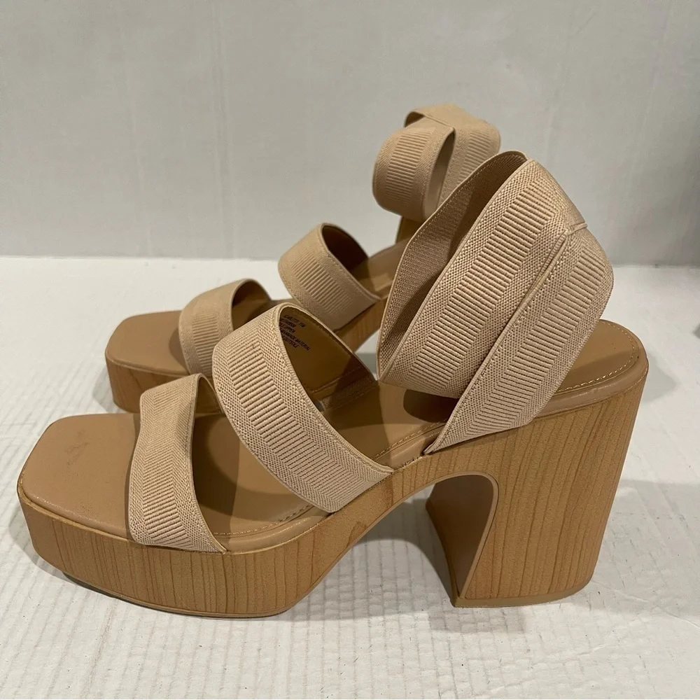 Women’s Wild Pair Scarlitt Tan Faux Leather Ankle Strap Pumps Size 11 US! - Picture 4 of 8